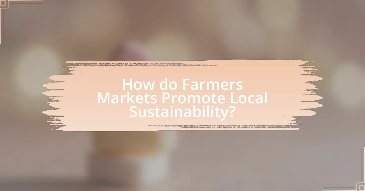 How do Farmers Markets Promote Local Sustainability?