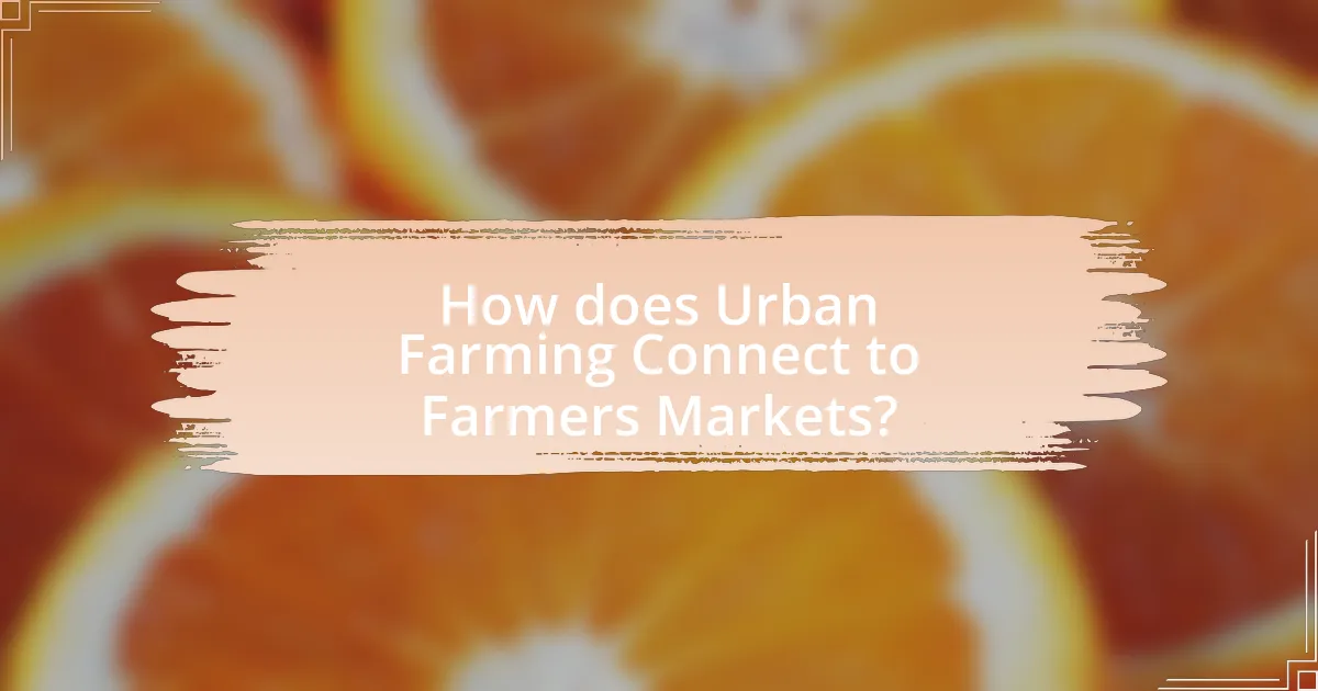 How does Urban Farming Connect to Farmers Markets?